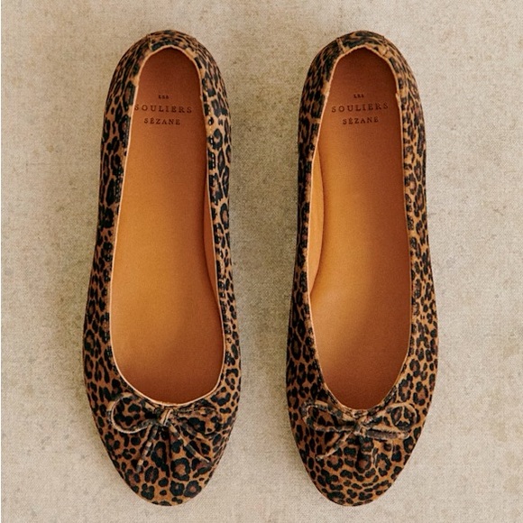 Sezane Agathe Low Ballerinas - Leopard - Picture 1 of 12